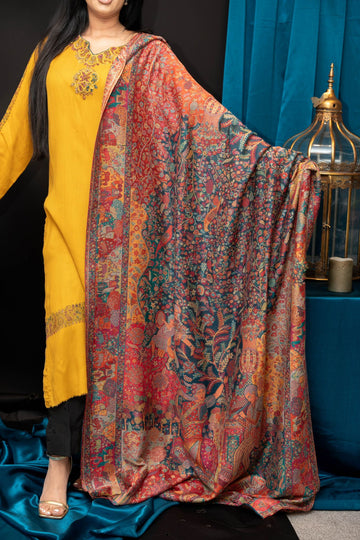 Bansuri shawl kaani silk